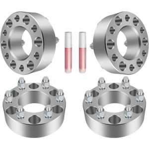 6x135 Wheel Spacers for Ford for Expedition 03-14 for F-150 04-15, for Lincoln for Mark LT 06-08 for Navigator 03-14, 2 inch Wheel Adapters 14x2 Studs 87.1mm Bore, 4Pcs Silver