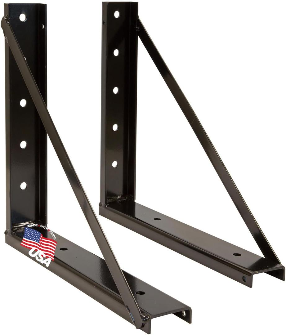 Buyers Products 1701006 Formed Welded Black Steel Mounting Brackets for Underbody Truck Tool Box, Set of 2, 18 x 24, Corrosion Resistant With Universal Hole Pattern For Quick And Easy Mounting