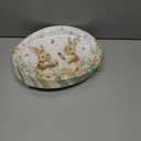 HAKOTI 50Pcs Easter Oval Paper Plates - Easter Decorations Bunny Oval Party Plates Spring Floral Rabbit Tableware Decoration for Birthday,Baby Shower,Spring Holiday Dinner Table Decor