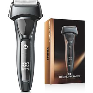 Rechargeable Electric Razor for Men: Floating Foil Shavers with LED Display - Waterproof Wet Dry - 30° Precision Blades, Travel Lock