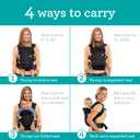 Infantino Flip 4-in-1 Convertible Baby Carrier, Adjustable, Ergonomic Babywearing, Registry Essential, Baby Carrier for Newborn to Toddler, Black, 8lbs(3,6kgs) and 32lbs(14.5kgs)