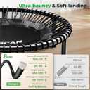 BCAN BT2 450/550LBS Mini Rebounder Trampoline for Adults with Bar, Fitness Trampoline with Bungees, Adjustable Handle, Stable & Quiet, Indoor Outdoor, Whole-Body Workout & Relaxation at Home-40IN/48IN