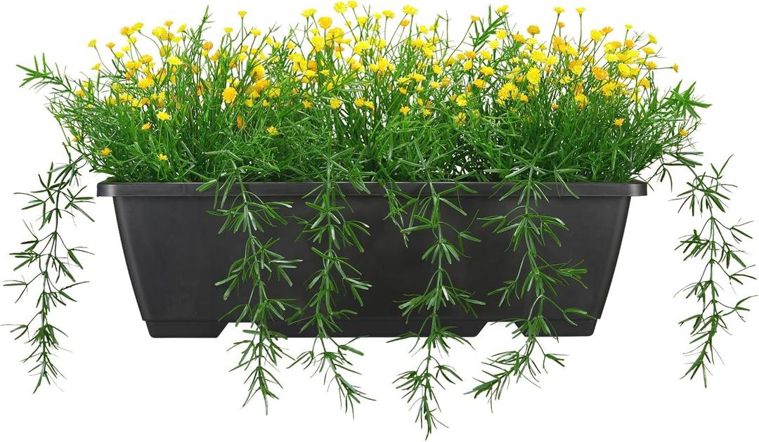 Artificial Baby Breath Fake Plants Indoor for Farmhouse Home Decor, Fake Potted Plants in Plastic Rectangular Pots for Table Centerpiece for Bathroom Office Living Room Shelf Laundry Decor, Yellow