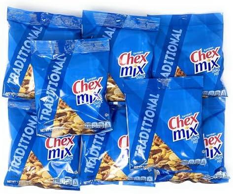Chex Mix Traditional 1.75oz Bags - Snack Pack (8 Count) by The Holy South (Trademarked box), BBD 06/04/026