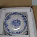 Melamine Dinnerware Sets-12pcs floral dinnerware set Service for 4,Dishwasher Safe, Break-resistant, Indoor and Outdoor Use,Reusable,Traditional Flower