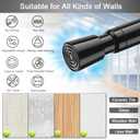 2 Pack Tension Rods Spring Tension Curtain Rod, 26 to 39 Inch Adjustable Black Tension Rod, Small Curtain Rods Spring Loaded Curtains Tension Rods for Window, Bathroom, Cupboard, Kitchen, Home