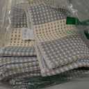 OJIA Washable Area Rugs 4'x6', Striped Outdoor Rug Cotton Woven Entryway Rugs Indoor Patio Rugs Carpet Large Area Rugs for Bedroom/Porch/Deck/Backyard/Camping/Living Room (Blue/White/Tan)