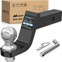 Nilight Trailer Hitch Ball Mount with 2-Inch Ball & 5/8" Hitch Pin Clip Fits 2-in Receiver 7500 lbs 4" Drop
