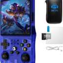 R36MAX Retro Game Console, 4.0 inch Retro Gaming Console with 128GB Memory, Video Game Consoles with 4000mAh Battery and 30+ Emulators, Blue