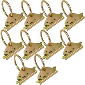 Heavy Duty E Track O Rings Tie Down Anchors E-Track Tie-Down Rail System Accessories for Enclosed/Flatbed Trailer Truck Pickup Vans Load Cargos Motorcycle Bike Ratchet Straps Clips (10 Pack)