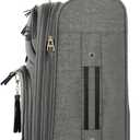 Steve Madden Designer-Gepckkollektion Leichter Softside-Koffer fr Damen und Herren strapazierfhige 50,8 cm groe Tragetasche mit 4 rollenden Spinner-Rdern, Peek-a-boo Grey, 20in, Carry on Bag With