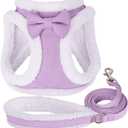 Didog Small Dog Harness and Leash Set, No Pull Adjustable Soft Padded Dog Harness Vest for XS Small and Medium Sized Dogs (Purple, M) (M: Chest 19-20")