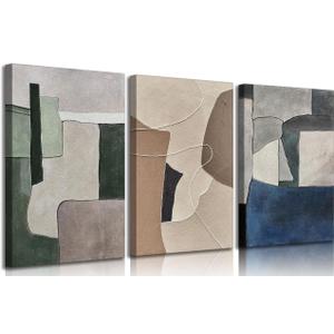GKQNMU 3pcs Abstract Texture Canvas Wall Art, Canvas Wrapping 16x24in