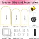 Metal Arch Backdrop Stand ,Set of 3 (7.2 ft/6.6 ft/6 ft) Square Wedding Arch Frame Gold Balloon Arch Stand for Wedding/ Birthday Party/ Baby Shower/ Graduation Ceremony Banquet Decoration