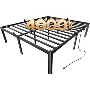 PRAISUN 4000LBS King Bed Frame with Charging Station, 18 inch Bedframe