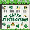 Hoteam 30 Pcs St. Patrick's Day Garage Door Magnets Decoration Irish Party Garage Door Magnet Decals Green Plaid Shamrock Refrigerator Car Magnets Stickers for DIY Decor Party Supplies
