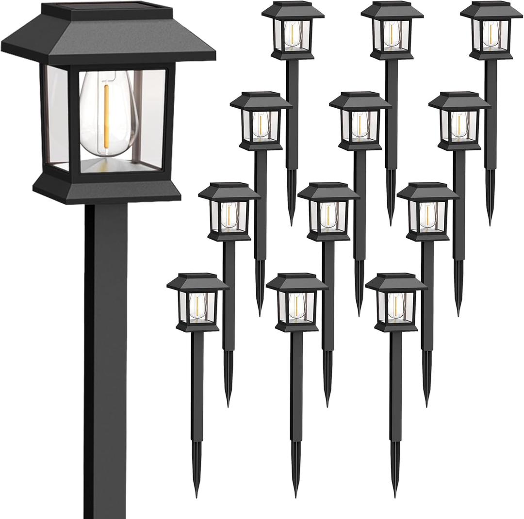 Solar Lights for Outside,10 Pack Waterproof Solar Garden Lights, Auto On/Off Solar Pathway Lights for Your Garden, Landscape, Path, Yard, Patio, Driveway,Walkway Decor