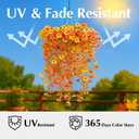 8PCS Hanging Fake Mums for Fall Decor,UV Resistant Artificial Flowers,Faux Mums for Outdoor Planters,Fall Flowers Artificial Decorations for Porch, Patio (OrangeYellow)