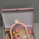 Wooden Tea Party Set for Little Girls, Toddler Girl Gifts Princess Tea Time Toys, Wooden Tea Set Tray Cake Dessert, Kids Kitchen Pretend Play, Birthday for Girls Age 2-5 Years Old, A. Pink Polka Tea