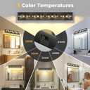 Modern Bathroom Vanity Lights 29.1 inch 32W 5 Color Temperature Black Vanity Light (4-Light,Dimmable) Crystal Bathroom Light Fixtures for Mirror, Living Room, Kitchen, Hallway, Cabinet