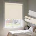 HESTIA No Drill Cordless Blackout Roller Shades, Linen, 31.5" W x 72" H Thermal Insulation, UV Privacy Protection, Easy Install Fabric Blinds with Valance, for Bedroom and Home Office Windows, Linen