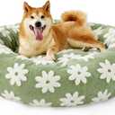 LE SURE Shown on TV Jacquard Donut Dog Beds Large Sized Dog,Green 36x36x8in