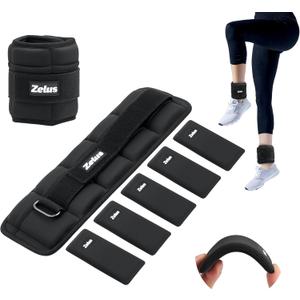 ZELUS Soft Iron Z-Fit Ankle Weights 1 Pair Adjustable for Women Men, Ultra Thin Leg Weights with Adjustable Straps, Arm Weight for Gym Home Yoga Jogging Walking (Black) 1-5 Lbs each