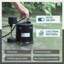 WASSERMANN 3/4 HP Sewage Pump 2 inch Discharge with Auto Float Switch, 115V 7200 GPH Cast Iron Submersible Sewage Pump, Sump Pump for Basement Sump Basin Sewer Well 2" NPT Discharge with 10 FT Cable