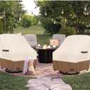 Outdoor Swivel Lounge Chair Cover 2 Pack,600D Waterproof Heavy Duty Outdoor Chair Covers(35 W x 37 D x 38.5 H inches),Patio Swivel Chair Covers for Outdoor Furniture, Beige & Brown.