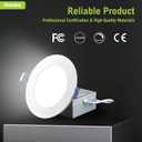 DAMINY 12 Pack 6 Inch LED Recessed Lighting with Junction Box,5CCT,Ultra-Thin Recessed Light,10W 1100LM, Dimmable Canless Wafer Ceiling Light, High Brightness
