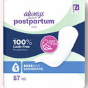 Always Discreet Postpartum Incontinence Pads, Moderate Absorbency, 57 Count