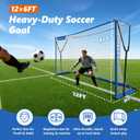 Soccer Net 12x6 ft, Soccer Goal for Backyard with Ultra Stable Outward Angled Metal Frame, 7-ply Tetoron, Portable Carry Bag - Easy Set Up for Youth & Adult Indoor Outdoor Practice