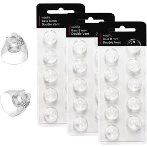 (Double Vent 8mm) Hearing Aid Domes for Oticon Minifit, Oticon Ear Caps Replacements Parts Accessories Domes for Oticon Hearing Aid Supplies Cleaning Kits(30 Pcs)