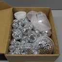 54 Pcs Mini Silver Disco Balls - Hanging Mirror Ornaments for Party, Wedding, Christmas Supplies (1.2 Inch, 2 Inch, 3.2 Inch, 4 Inch)