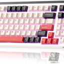 K98 Wireless Mechanical Keyboard,Tri-Mode BT5.0/2.4GHz/USB-C Hot Swappable Custom Wireless Keyboard,Gasket Structure,RGB Backlit Gaming Keyboard for Win & Mac(White&Red,Milk-V2 Switch)
