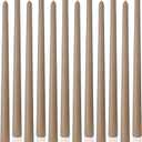 Sahara Beige Tall Taper Candles 12 inch Unscented Smokeless Long Tall Tapered Candle for Candlesticks Sticks Wedding Advent Home Decor Dinner Christmas, Set of 12