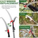 Walensee Pole Saws for Tree Trimming, Extendable Tree Pruner,Manual Branch Timmer with Blade and Scissors High Branches Pruning Fiberglass Pole Pruner and Cutter Garden Tool with Storage Bag 7.2-27FT