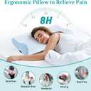 Neck Pillow Memory Foam Pillows - Cooling Neck Support Pillow for Pain Relief, Ergonomic Cervical Pillow for Sleeping, Orthopedic Contour Bed Pillow for Side, Back & Stomach Sleepers