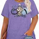 Women Plus Size Easter Shirt Easter Christian Tee A Lot Can Happen in Three Days Religious Christian Novelty Tops (Purple, XXXL)