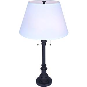 Canarm Nevan 2 Light Table Lamp with Oil Rubbed Bronze Finish and White Shade
