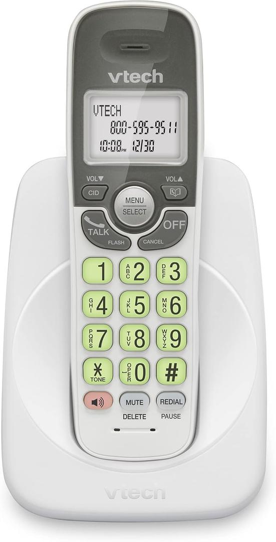 VTech Cordless Phone with DECT 6.0, Full-Duplex Speakerphone, Lighted Display, Backlit Keypad, Caller ID/Call Waiting, Volume Control, Hearing Aid Compatible, Wall Mount | VG131 (White)