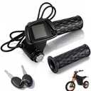 LEAPTREND Throttle Grip 48V Fit for Tuttio Tutti Soleil 01 Electric Dirt Bike Without M Button, Digital Gauge Cluster Assembly with Dashboard LCD Display/Speedometer/2 Keys/Real-Time Monitoring, 7-Pin (Set)