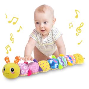 KMUYSL Baby Toys 0 to 12 Months, Musical Stuffed Animal Toys for 0-3-6-12 Months, Soft Sensory Toys with Crinkle and Rattles, Infant Tummy Time Toys Gifts for Newborn Boys Girls