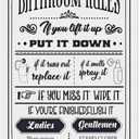 Bathroom Rules Metal Tin Sign  If You Lift It Up Put It Down Funny Restroom Poster, Farmhouse Vintage Toilet Wall Art for Guest Bathroom & Powder Room, Humor Decor 12x8 Inch