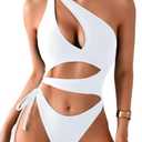 ShawGobow Sexy One Piece Swimsuit for Women,Cut Out Keyhole High Cut Cheeky Monokini,Pool Party Beach Wear Vacation S