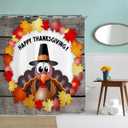 Thanksgiving Shower Curtain for Bathroom Decor, 72x72 inch
