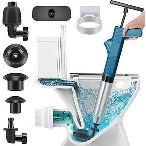 Toilet Plunger, Drain Clog Remover Tools, High Pressure Air Drain Blaster Gun with Visual Barometer, Heavy Duty Toilet Unclogger Plungers for Bathroom, Kitchen Sink, Floor Drain, Sewer