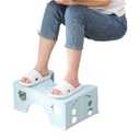 7inches Foldable Toilet Stool (Blue), Healthy Bathroom Squatting Posture Poop Stool with Anti-Slip Feet, A Good Helper to Effective Relief of Constipation, Easy to Storage Toilet Squat Stool