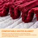 Heated Blanket Electric Throw, Soft Flannel Heating Blanket with 8 Hours Auto Off 10 Fast Heating Levels Machine Washable Sherpa Heated Blanket with Overheating Protection (Throw (50" x 60"), Red)