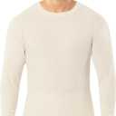 Indera Men's Heavyweight Cotton Waffle Thermal Underwear Crew Top (Medium, Natural)
